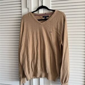 Tommy Hilfiger V-neck Men’s Sweater - Taupe// Beige Size XL